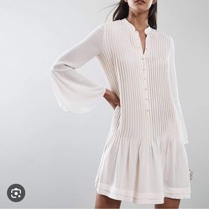 NWT Off white Sylvan Drop Waist Pleated Dress